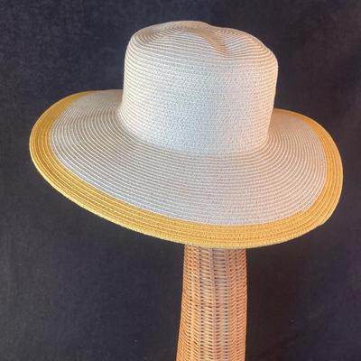Wide Brim Hat with Yellow Flower