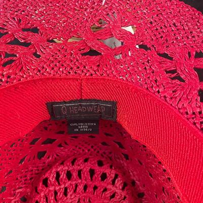 Red Straw Cowboy Hat