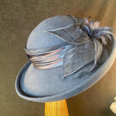 Brown Felt Hat with Rolled Brim