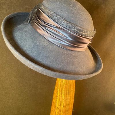 Brown Felt Hat with Rolled Brim