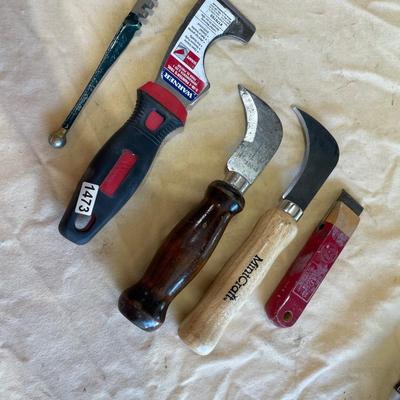 Glass cutter, linoleum knives