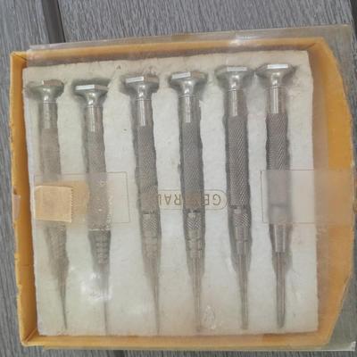 Upholstery pliers with an assortment of other hand tools and small screwdrivers from Germany
