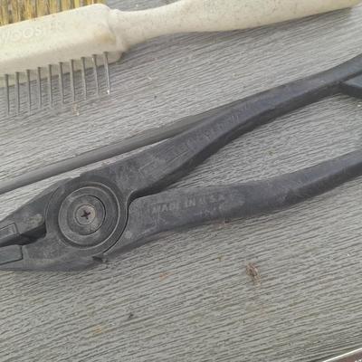 Upholstery pliers with an assortment of other hand tools and small screwdrivers from Germany