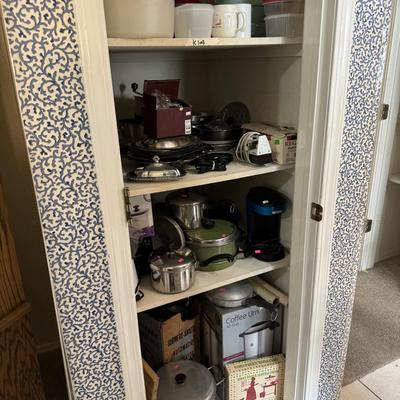 Pots & Pans , Coffee Maker, Tupperware, Small appliance's, Silver serving dishes