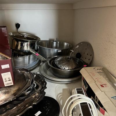 Pots & Pans , Coffee Maker, Tupperware, Small appliance's, Silver serving dishes