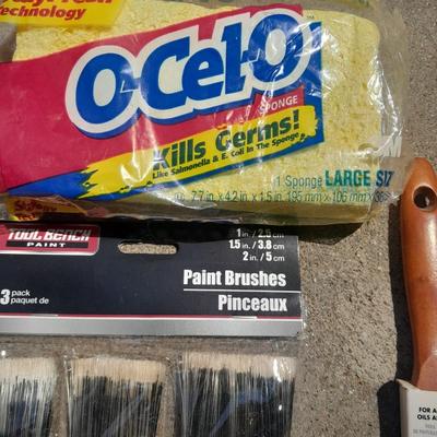 Brand new paint brushes and some other painting supplies