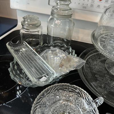 Cake stands & Candle Holders other clear glass