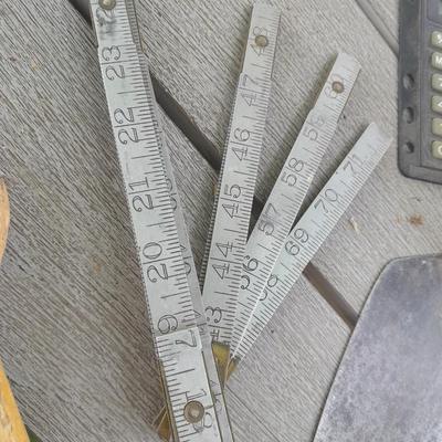 Hand tools - metal folding ruler - new wooden Lufkin folding ruler and more