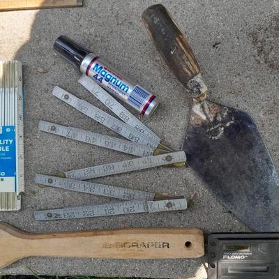 Hand tools - metal folding ruler - new wooden Lufkin folding ruler and more