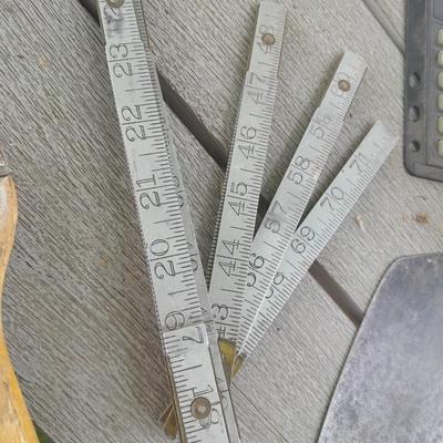 Hand tools - metal folding ruler - new wooden Lufkin folding ruler and more