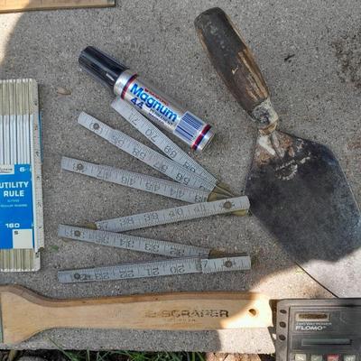 Hand tools - metal folding ruler - new wooden Lufkin folding ruler and more
