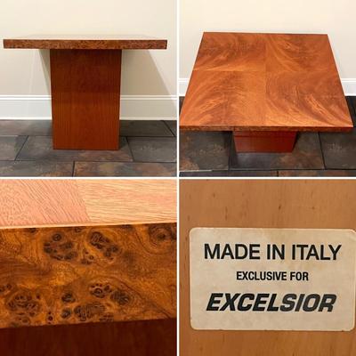 EXCELSIOR ~ Italy ~ Pair (2) Solid Wood Modern Side Tables ~*Read Details