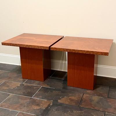 EXCELSIOR ~ Italy ~ Pair (2) Solid Wood Modern Side Tables ~*Read Details