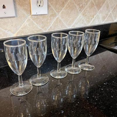 5 sm sherry glasses