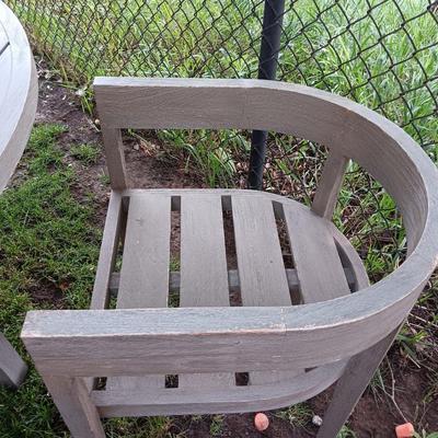 48" round Port side patio table with four captain's chairs
