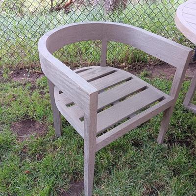 48" round Port side patio table with four captain's chairs