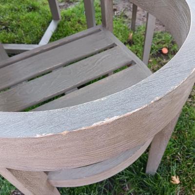 48" round Port side patio table with four captain's chairs