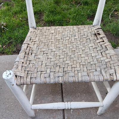 Primitive farmhouse decor chair - footstool - and step table