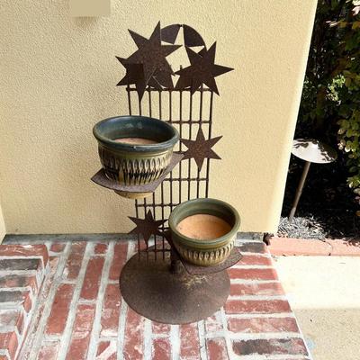 Metal Planter Holder With Terracotta Planters ~ *Read Details