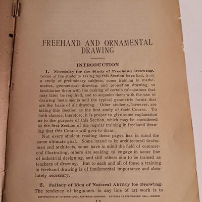 1922 Antique International Correspondence Schools - Water color - Ornamental Drawing