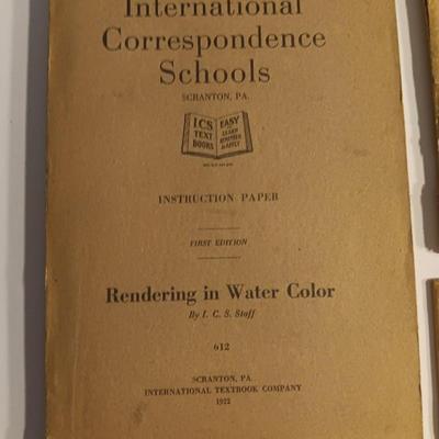 1922 Antique International Correspondence Schools - Water color - Ornamental Drawing