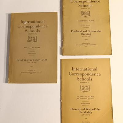 1922 Antique International Correspondence Schools - Water color - Ornamental Drawing
