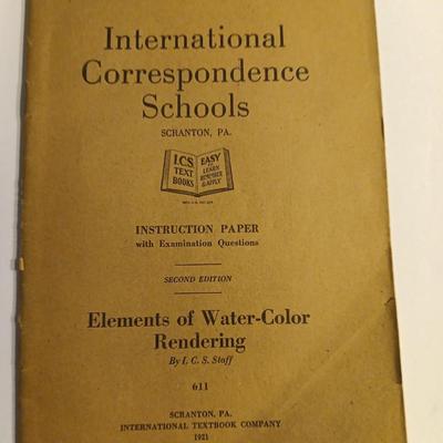 1922 Antique International Correspondence Schools - Water color - Ornamental Drawing