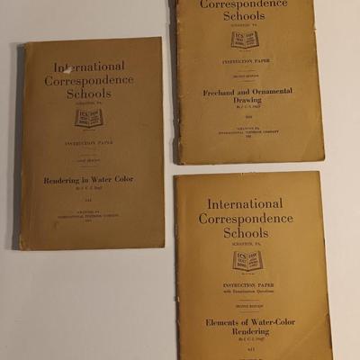 1922 Antique International Correspondence Schools - Water color - Ornamental Drawing