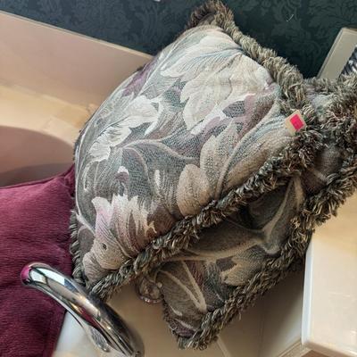 Pillows, hamper, & clothes