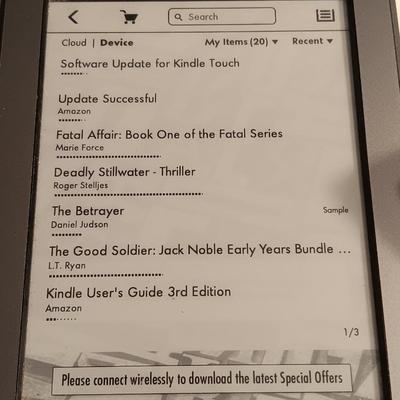 Working Amazon Kindle with genuine leather pouch made in Uruguay