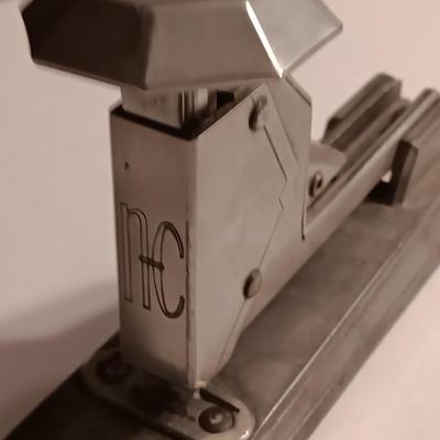 Vintage Art deco office supplies - Juwel Stapler- Neva-Clog stapler- Apsco pencil sharpener - union made tape measure