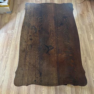 ANTIQUE WRITING DESK WITH DRAWER AND CLAW FEET