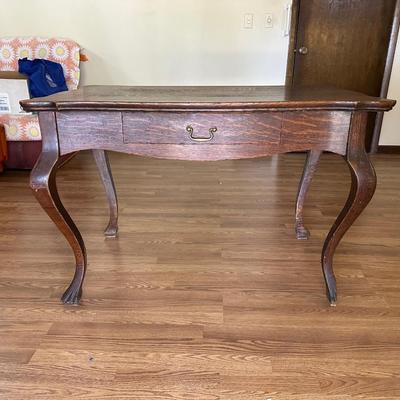 ANTIQUE WRITING DESK WITH DRAWER AND CLAW FEET