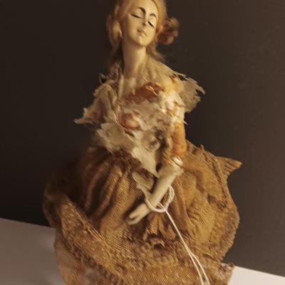 Beautiful Antique Bisque & lace lady doll / figure VERY OLD!