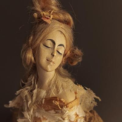 Beautiful Antique Bisque & lace lady doll / figure VERY OLD!