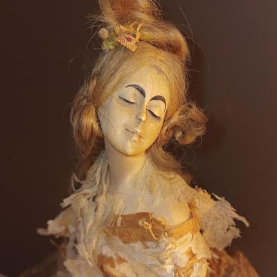 Beautiful Antique Bisque & lace lady doll / figure VERY OLD!