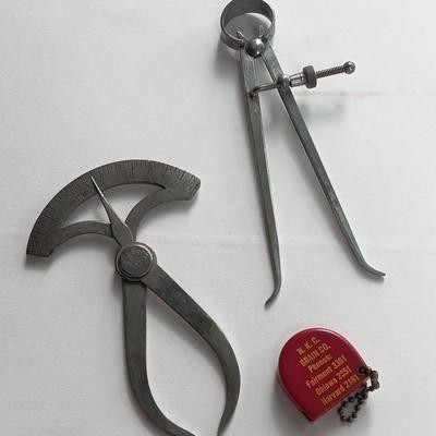 Antique calipers and small tape measure