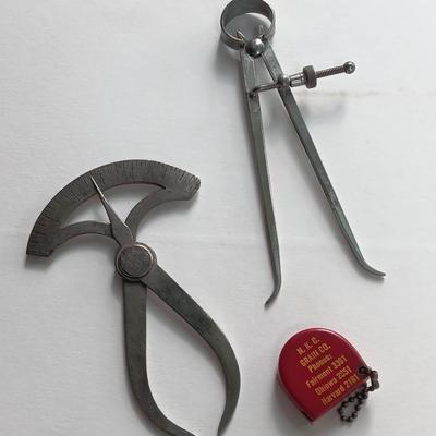 Antique calipers and small tape measure