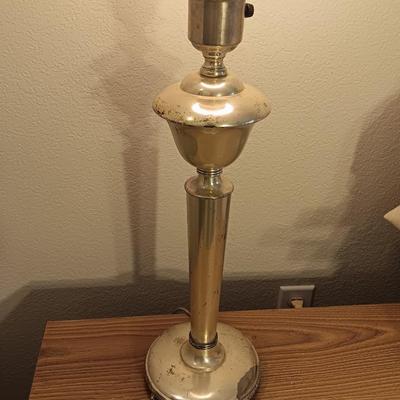 Vintage Art Deco Torchiere Lamp with white Glass Reflector Shade, Torchiere Table Lamp