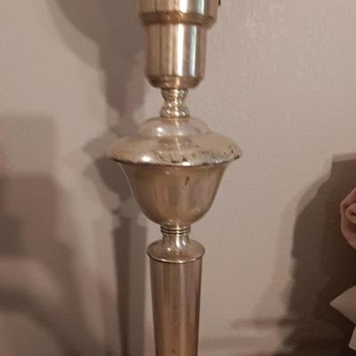 Vintage Art Deco Torchiere Lamp with white Glass Reflector Shade, Torchiere Table Lamp