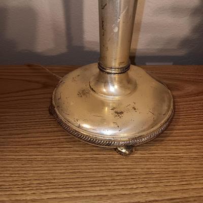 Vintage Art Deco Torchiere Lamp with white Glass Reflector Shade, Torchiere Table Lamp