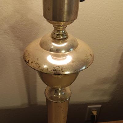Vintage Art Deco Torchiere Lamp with white Glass Reflector Shade, Torchiere Table Lamp
