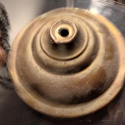 Framed painting of Black lab - Antique lamp and really cool wall mount folding coat hanger