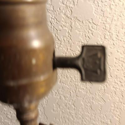 Framed painting of Black lab - Antique lamp and really cool wall mount folding coat hanger