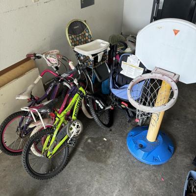 Kids bicycles and strollers