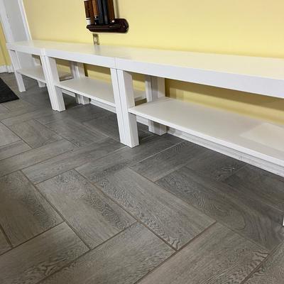 Lot of 3 Matching White Benches