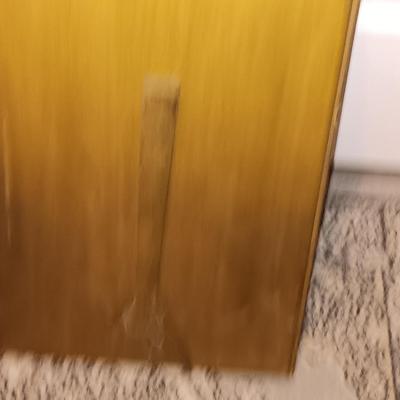 Antique gold framed mirror with a beautiful rubber backed throw rug