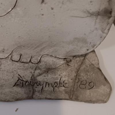 matted Cat print - clay cat statue and a house key hook