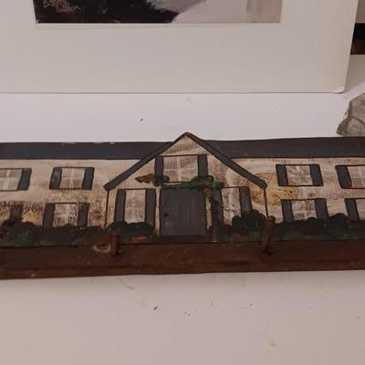 matted Cat print - clay cat statue and a house key hook