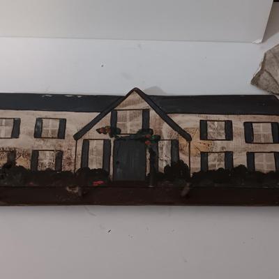 matted Cat print - clay cat statue and a house key hook